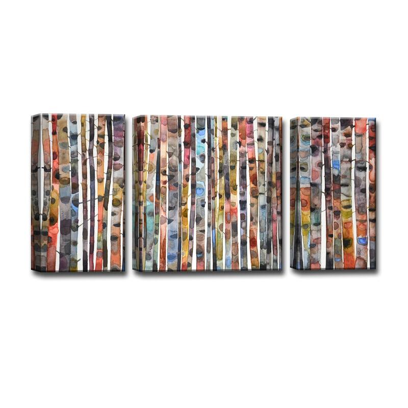 'Brilliant Birch' 3 Piece Wrapped Canvas Wall Art Set by Norman Wyatt Jr.