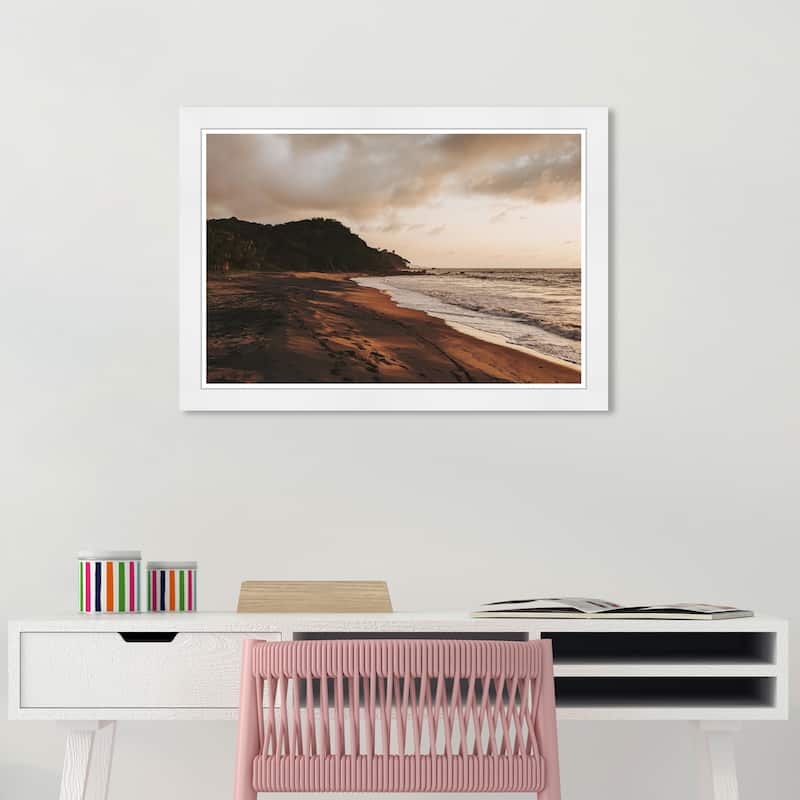 Wynwood Studio Prints Nautical and Coastal Beach at Sundown II Brown and Nautical & Coastal Wall Art Canvas Print - White
