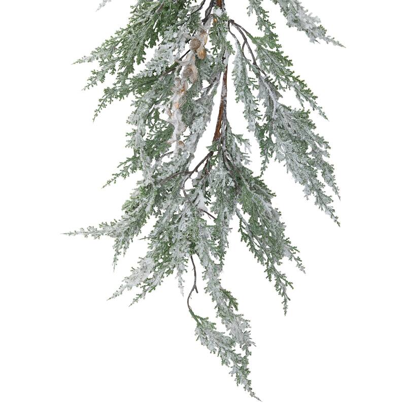 Real Touch™ Flocked Cedar Pine Artificial Christmas Garland - 10' - Unlit