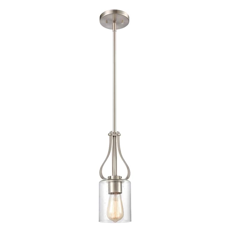 Market Square 5-inch Wide 1-Light Mini Pendant in Brushed Nickel - 5in W x 5in D x 14in H - Brushed Nickel