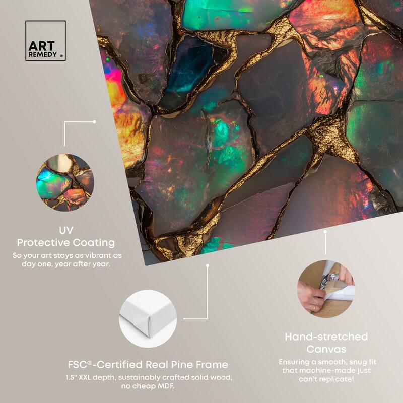 Stonic Rainbow Canvas by Art Remedy, Gallery Wrapped