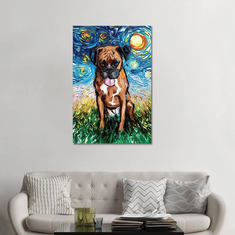 iCanvas "Boxer Night II" by Aja Trier Canvas Print - 48x32x1.5