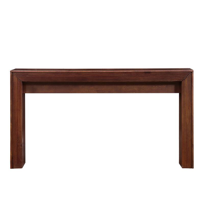 Fluted Counter Height Bar Table Set for 2, Dining Table with Fabric Upholstered Bar Stool with Solid Wood Legs