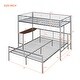 preview thumbnail 6 of 58, Twin over Full Size Metal Bunk Bed with Desk, Ladder and Quality Slats for Bedroom, Metallic