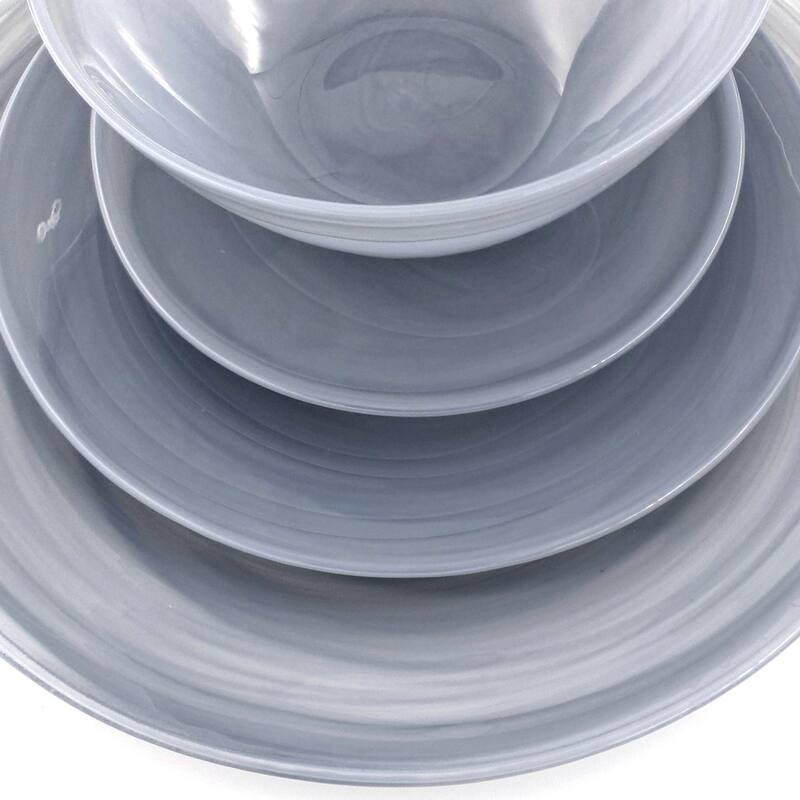 NUAGE Graphite 16 pcs. Glass Dinnerware Set