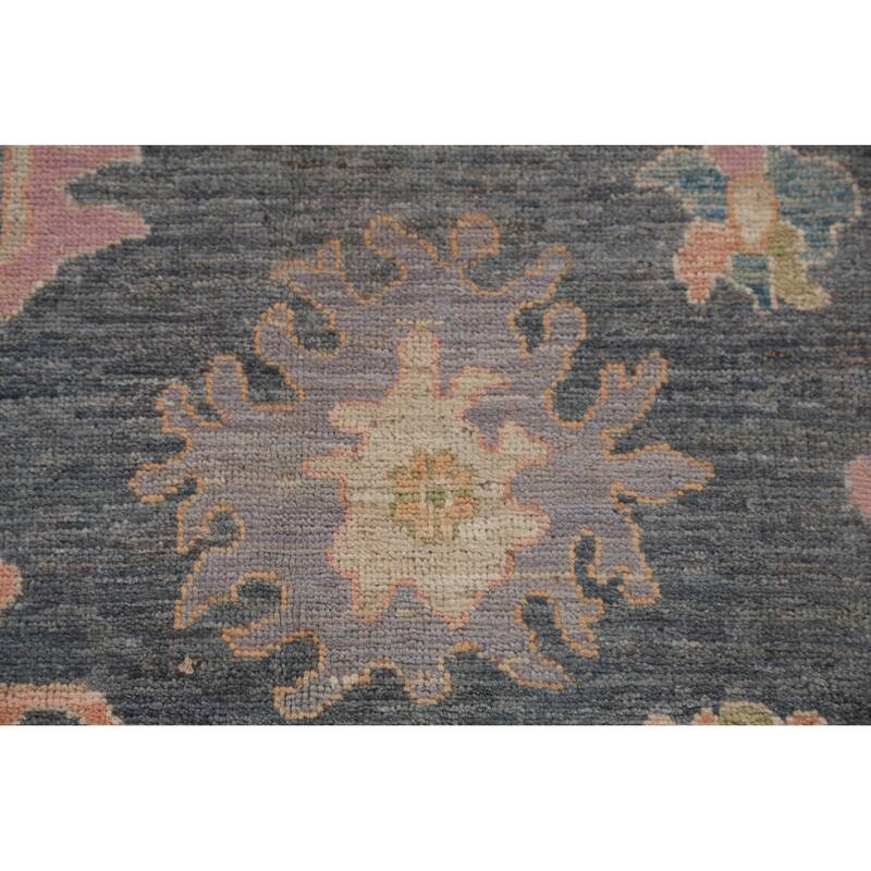 Hand Knotted Oriental 100% Wool Carpet Transitional All-Over Navy Blue & Blues Oushak Area Rug - 10' 0'' X 8' 2''