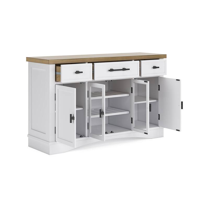 Signature Design by Ashley Ashbryn White/Natural Dining Server - 60" W x 19" D x 37" H