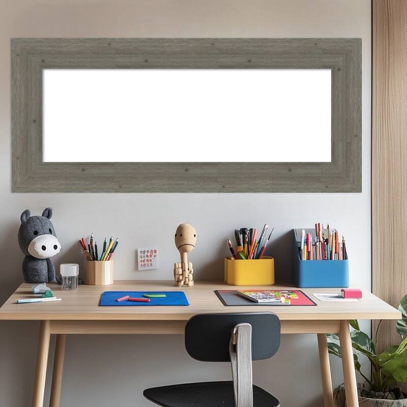 Amanti Art Fencepost Brown Framed Dry Erase Magnetic Board