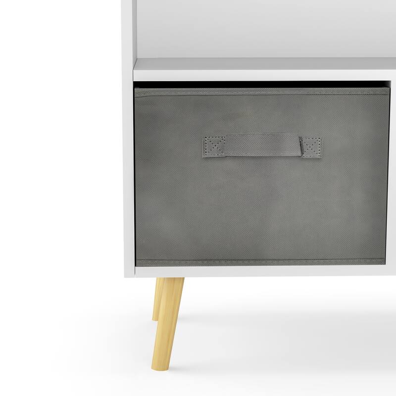 Kids bookcase with Collapsible Fabric Drawers
