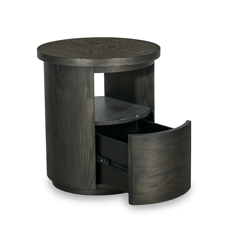Magnussen Home Bosley Coffee Bean Round End Table - 22''W x 22''D x 25''H