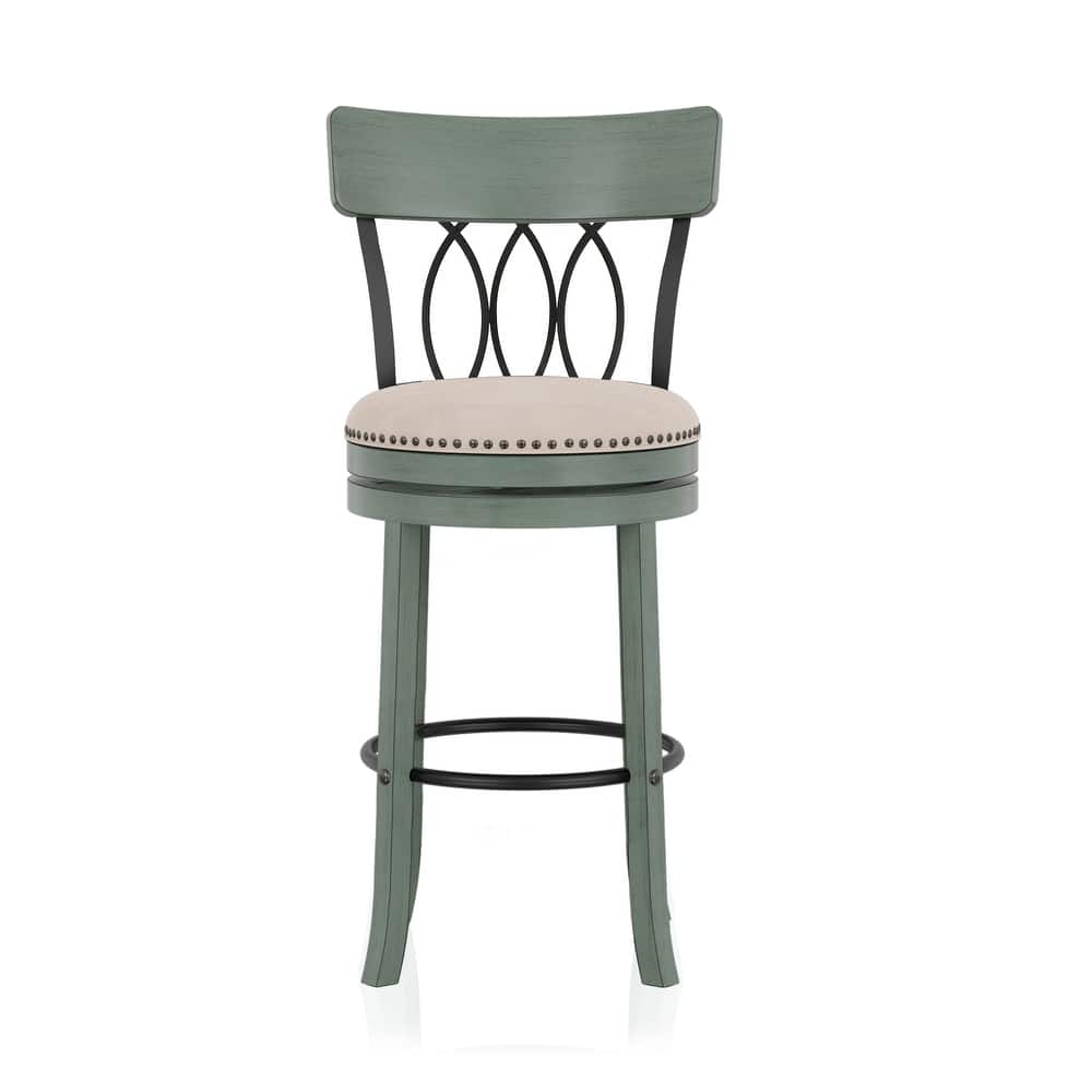 Furniture of America Wynn Contemporary Wood and Fabric Swivel Chairs (Set of 2)