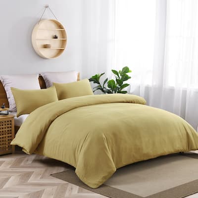 Light-Weight Microfiber Duvet Cover Set with Zipper Closure