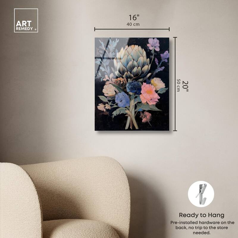 Moody Artichoke I Acrylic by Art Remedy, Ready to Hang