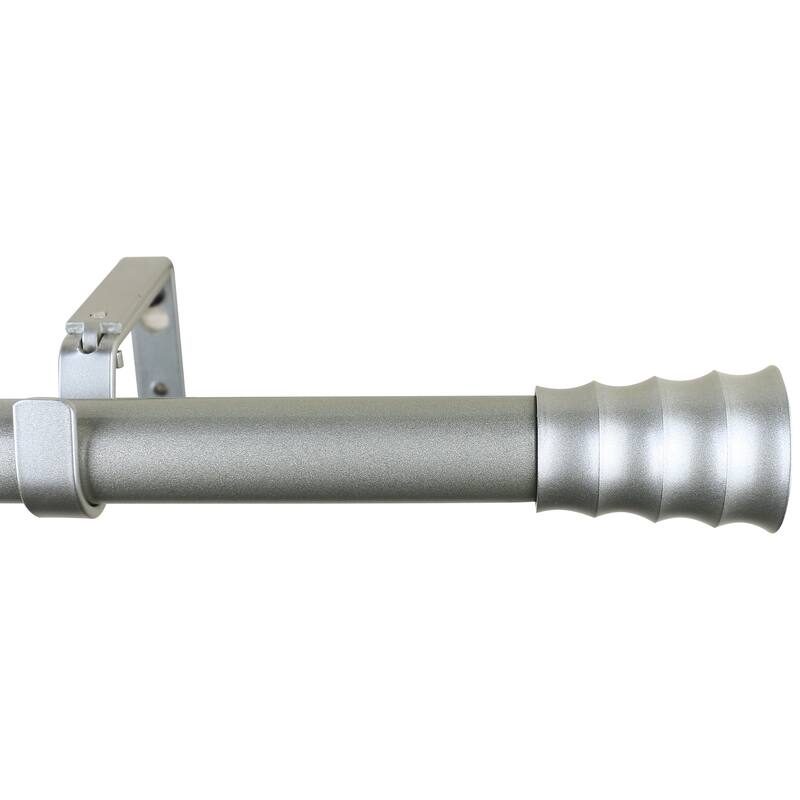 Meriville 1-Inch Diameter Oakley Single Window Treatment Curtain Rod - Pewter - 48"-84"