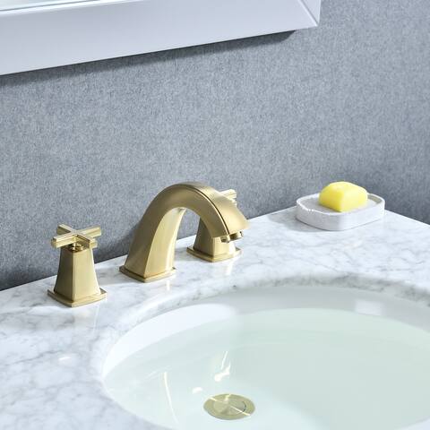 Cross 2-Handle Widespread Bathroom Faucet with Drain Assembly