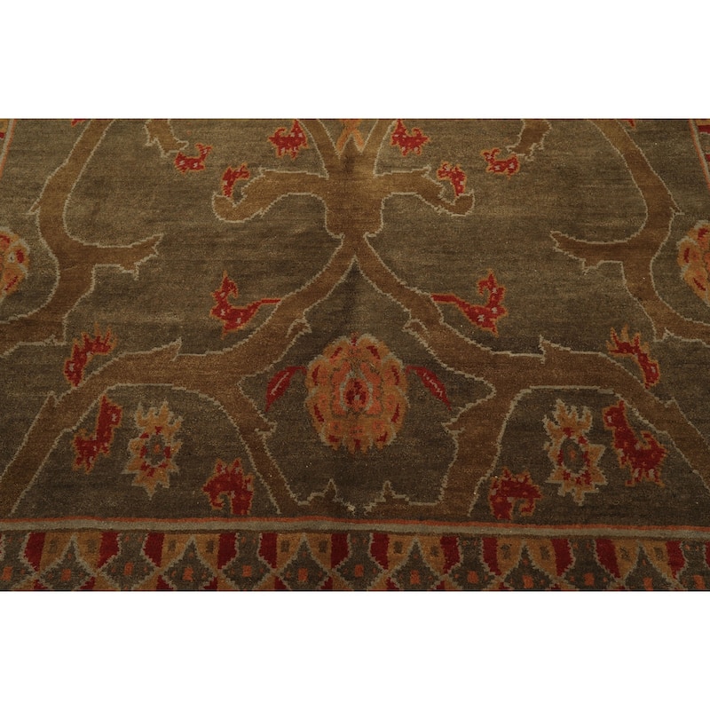 8x10 Hand Knotted Wool Moss Plush Pile Tibetan Arts & Crafts Swiss Wash Rug - 8' x 10'