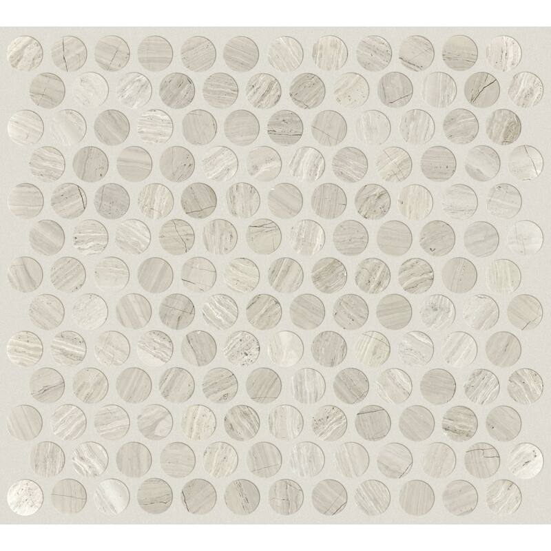 Shaw Chateau Penny Round Mosaic - 11-5/16" x 12" Circle Penny Mosaic - Rockwood