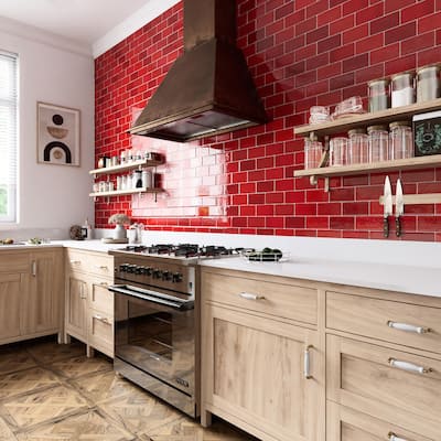 Merola Tile Viva Rojo 3" x 6" Ceramic Wall Tile