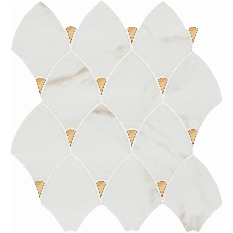 Ackland AKM-GM-10X12SEX-CA 10" x 12" Glass Wave Floor and Wall Mosaic - Satin Aurelia