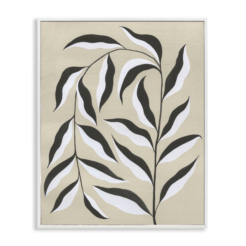 Stupell Natural Curved Vegetation Framed Giclee Art Design By Grace Popp - 16 x 20 - White