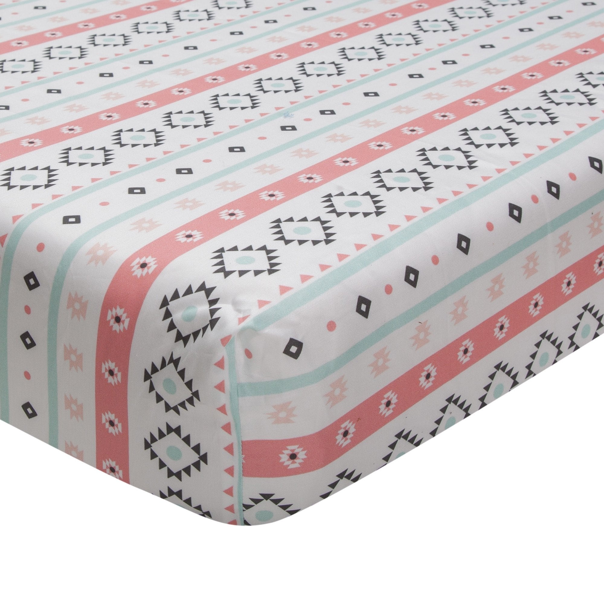 Lambs Ivy Little Spirit White Coral Mint Southwest Geometric