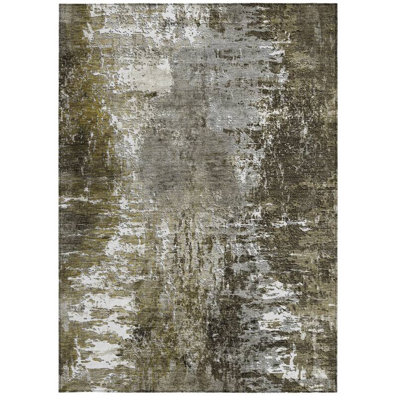HomeRoots Abstract Transitional Rectangle Outdoor Rug