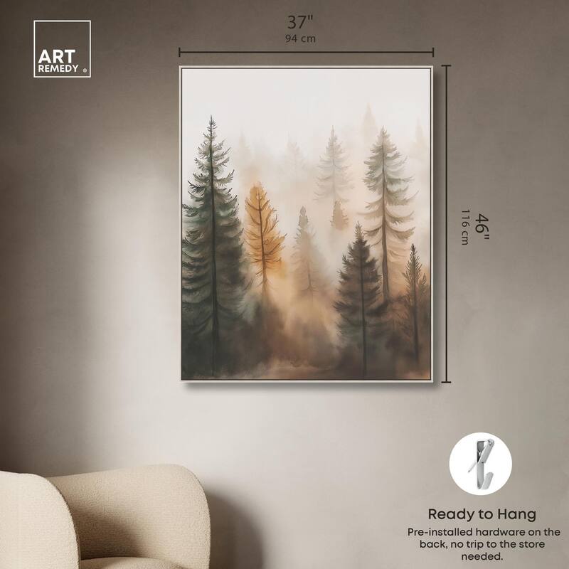 Misty Pines I Canvas by Art Remedy