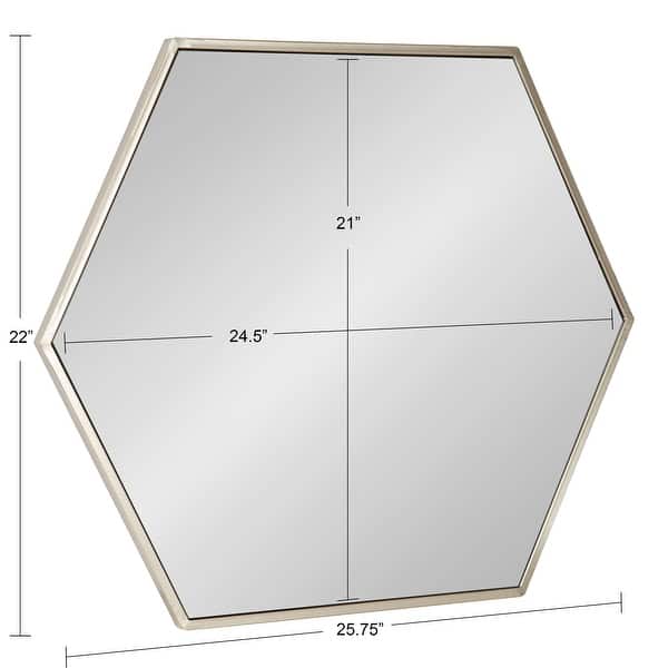 dimension image slide 3 of 8, Kate and Laurel McNeer Glam Hexagon Framed Wall Mirror