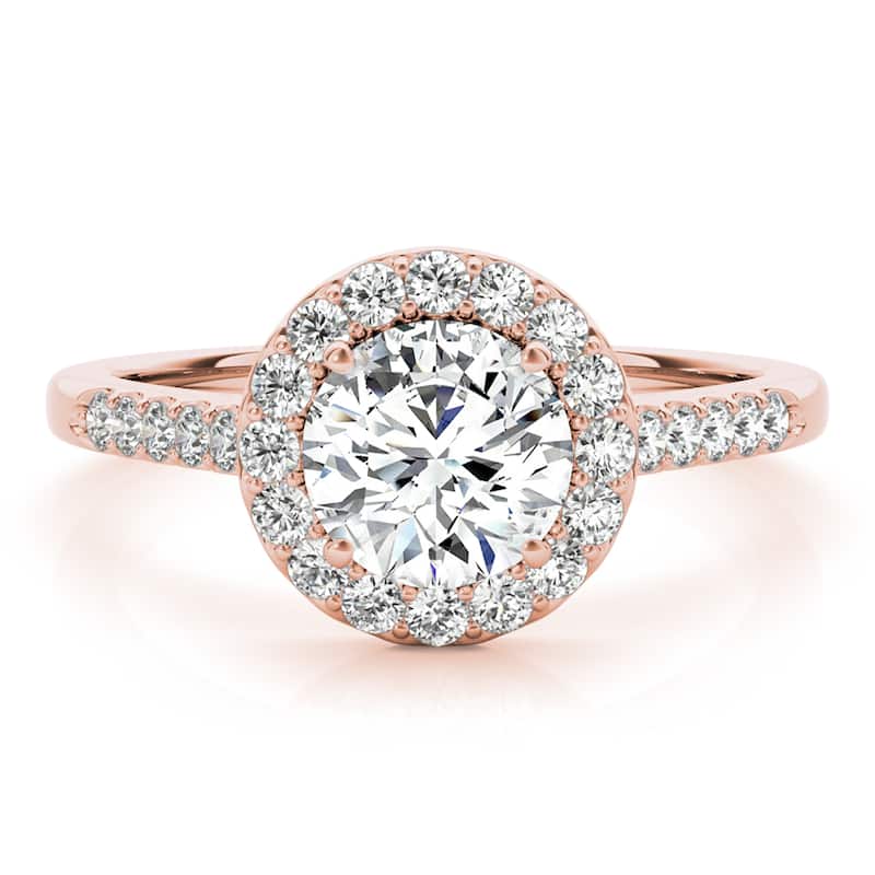Auriya 14k-Rose Gold Lab Grown Round Diamond Halo Engagement Ring 0.50 to 5.00 ct. tw. (F-G VS) - 8 - 4.00 ct. tw.