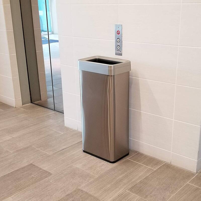 iTouchless 21 Gal Stainless Steel Rectangular Open Top Trash Can
