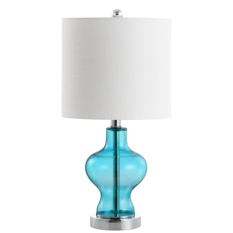 Guardian 20.5" Glass/Metal LED Table Lamp, Aqua by JONATHAN Y