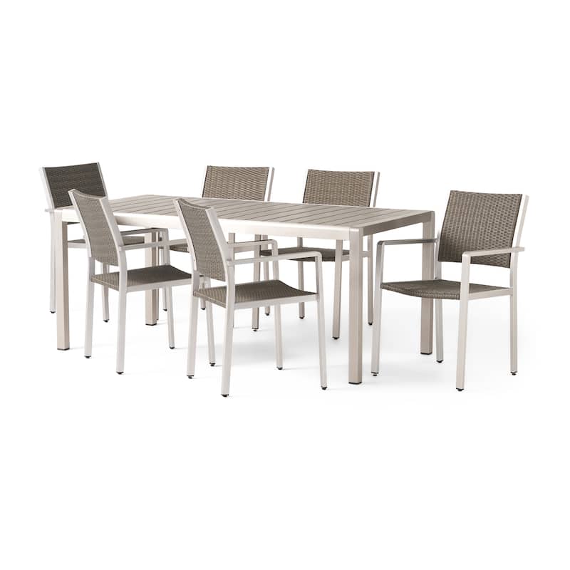 Cape Coral Outdoor 7-piece Aluminum Dining Set by Christopher Knight Home
