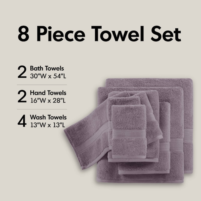 Madison Park Signature 800GSM Ultra-Soft 100% Cotton Absorbent Towel Set