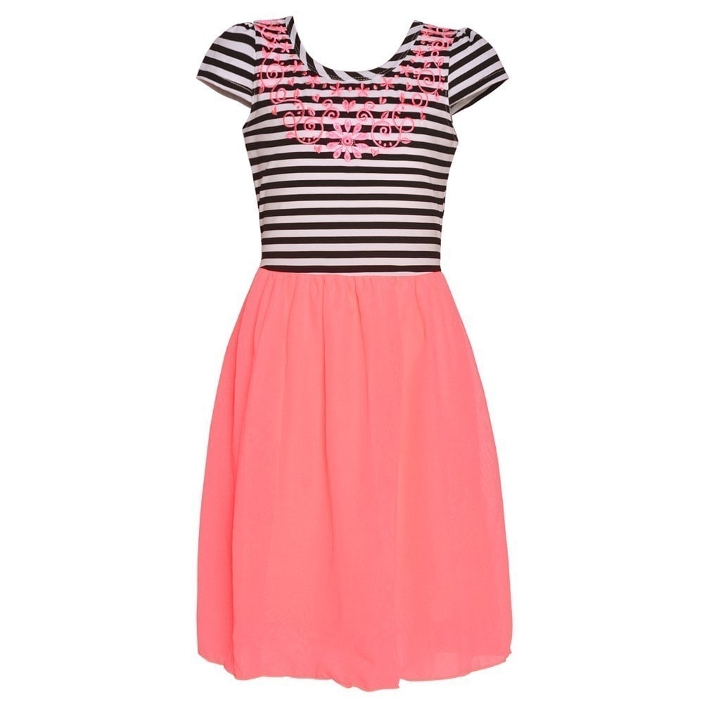 girls neon pink dress
