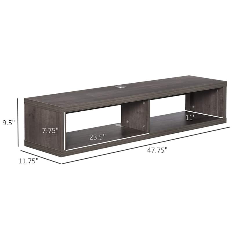 Wall Mounted TV Stand, Media Console Floating Storage Shelf, Dark Grey