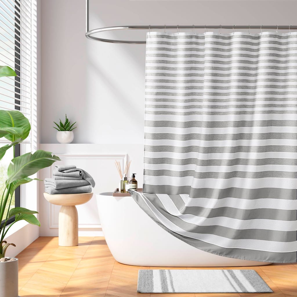 Madison Park Ariana Ombre Waffle Shower Curtain
