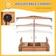 preview thumbnail 21 of 30, Outsunny Kids Sandbox with Cover, Outdoor Wooden Sandbox with Canopy - 41.75" x 41.75" x 47.75"