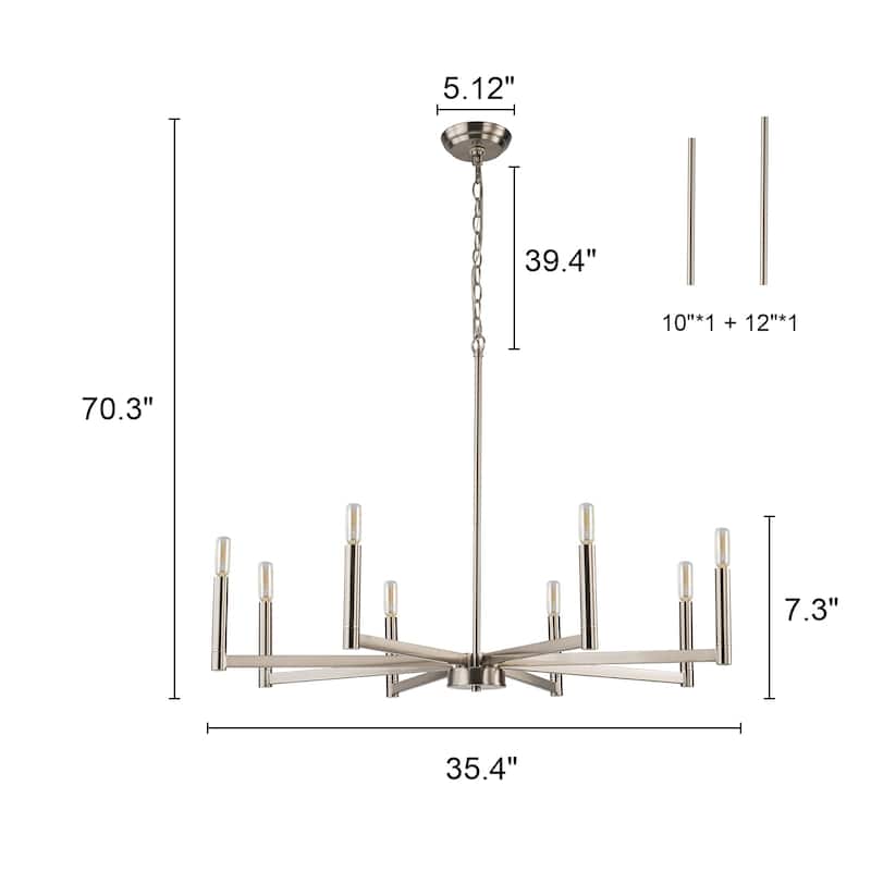 8-Light Classic Candle Chandelier Kitchen island Hanging Pendant for dining room