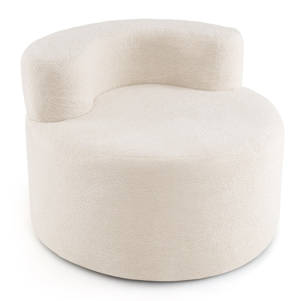 Costway Bean Bag Chair with Soft Teddy Fleece & Curved Backrest for