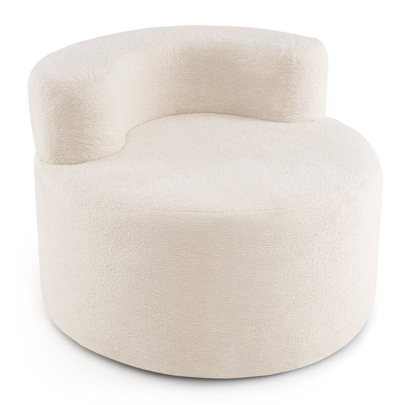 Costway Bean Bag Chair with Soft Teddy Fleece & Curved Backrest for - Beige - Medium