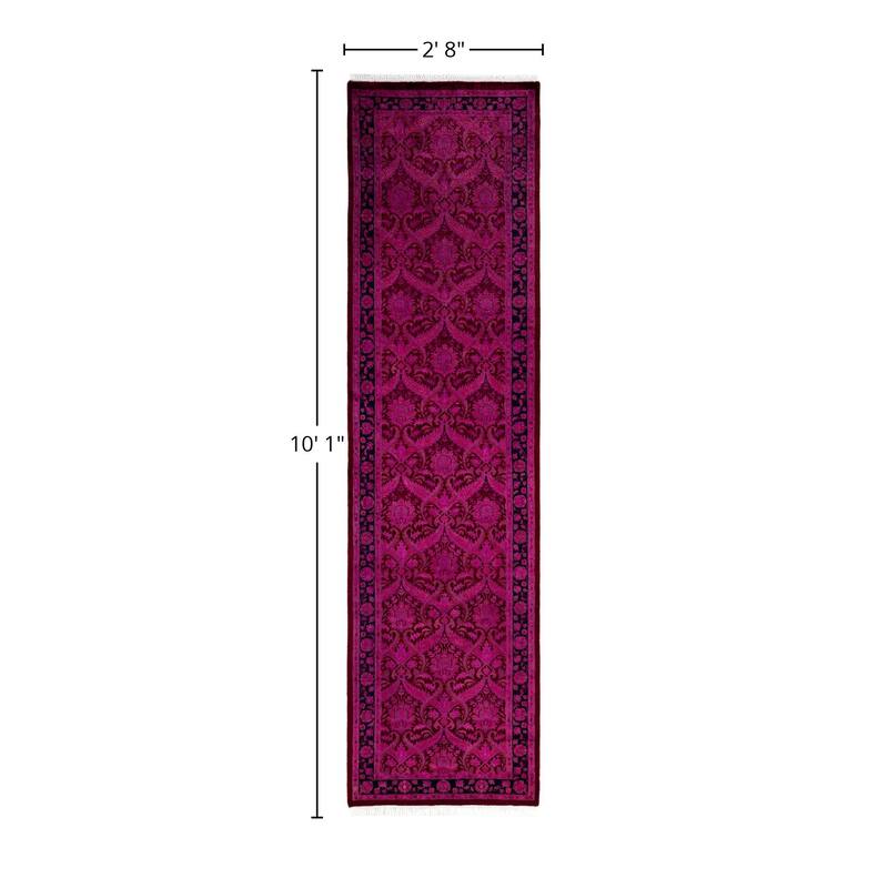 Overdyed One-of-a-Kind Hand-Knotted Area Rug - Pink - 2' 8" x 10' 1"