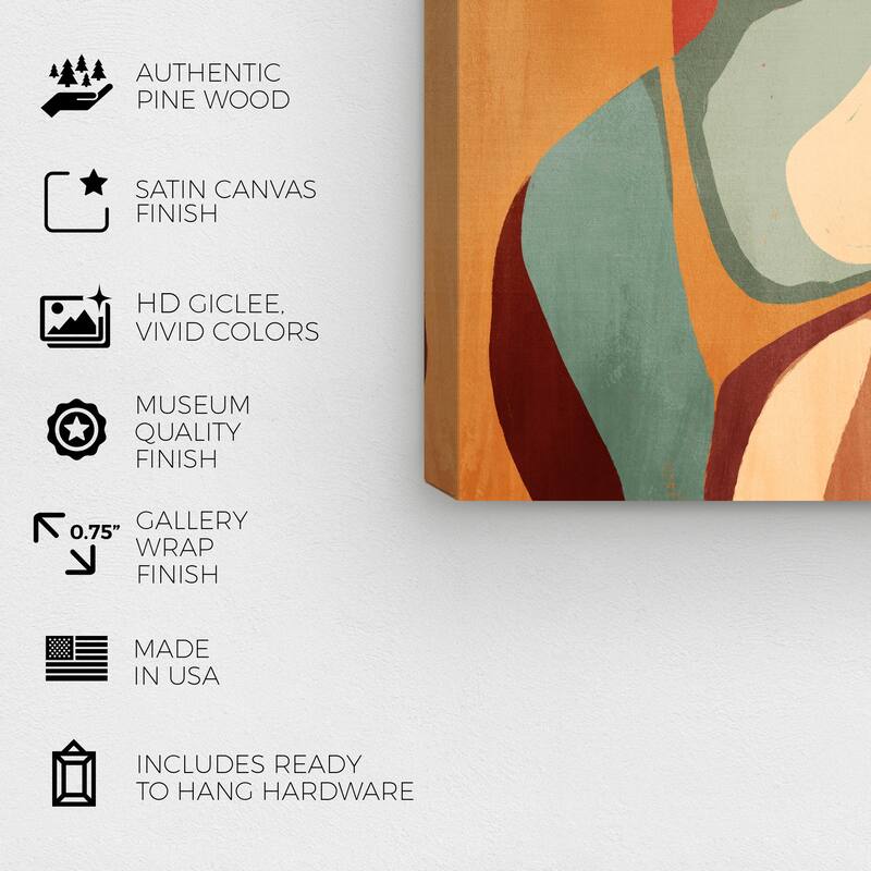 Wynwood Studio Canvas Abstract Suntanned in the Americas Orange and Modern & Contemporary Wall Art Canvas Print