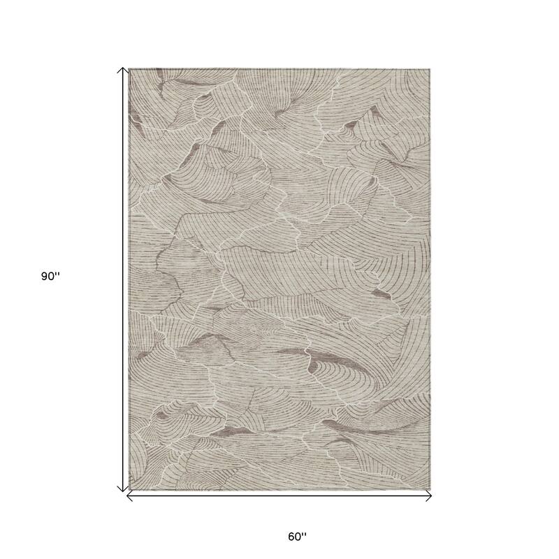 HomeRoots Abstract Transitional Rectangle Outdoor Rug