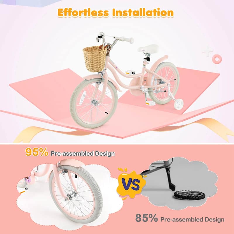 Prorider 18" Kid's Bike with Training Wheels Adjustable Handlebar Seat - See Details