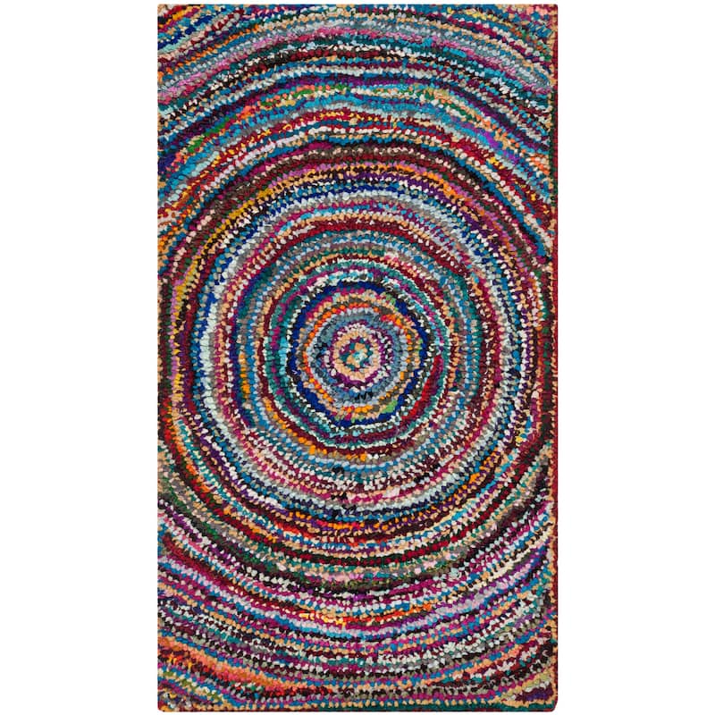 SAFAVIEH Handmade Nantucket Fulgencia Contemporary Cotton Rug - 2'3" x 4' - Multi