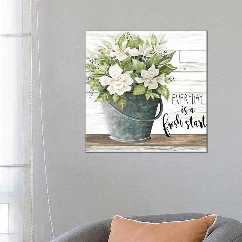iCanvas "Everyday is a Fresh Start" by Cindy Jacobs Canvas Print - 26x26x1.5