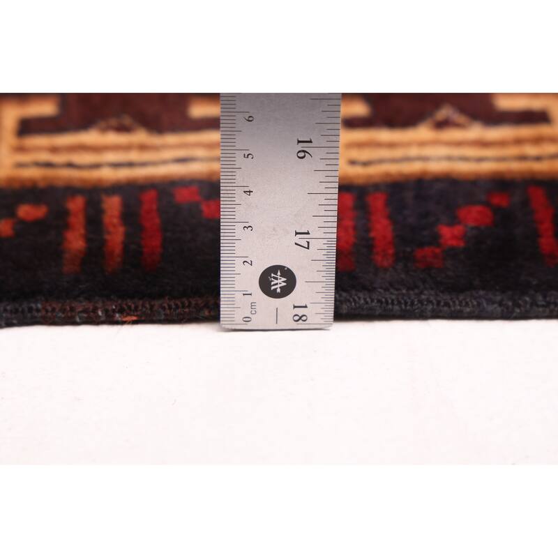 ECARPETGALLERY Hand-knotted Teimani Dark Navy, Dark Red Wool Rug - 3'11 x 7'8