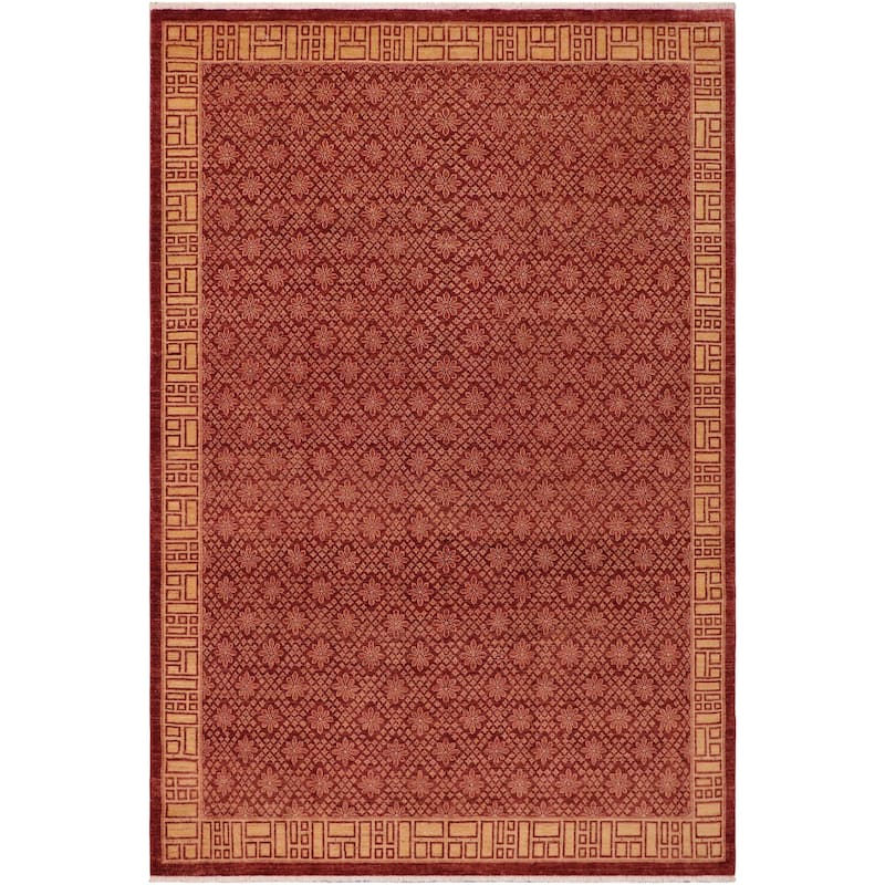 Eclectic Ziegler Red/Gold Wool Rug - 8'10'' x 11'11''