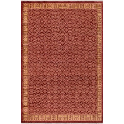 Eclectic Ziegler Red/Gold Wool Rug - 8'10'' x 11'11''
