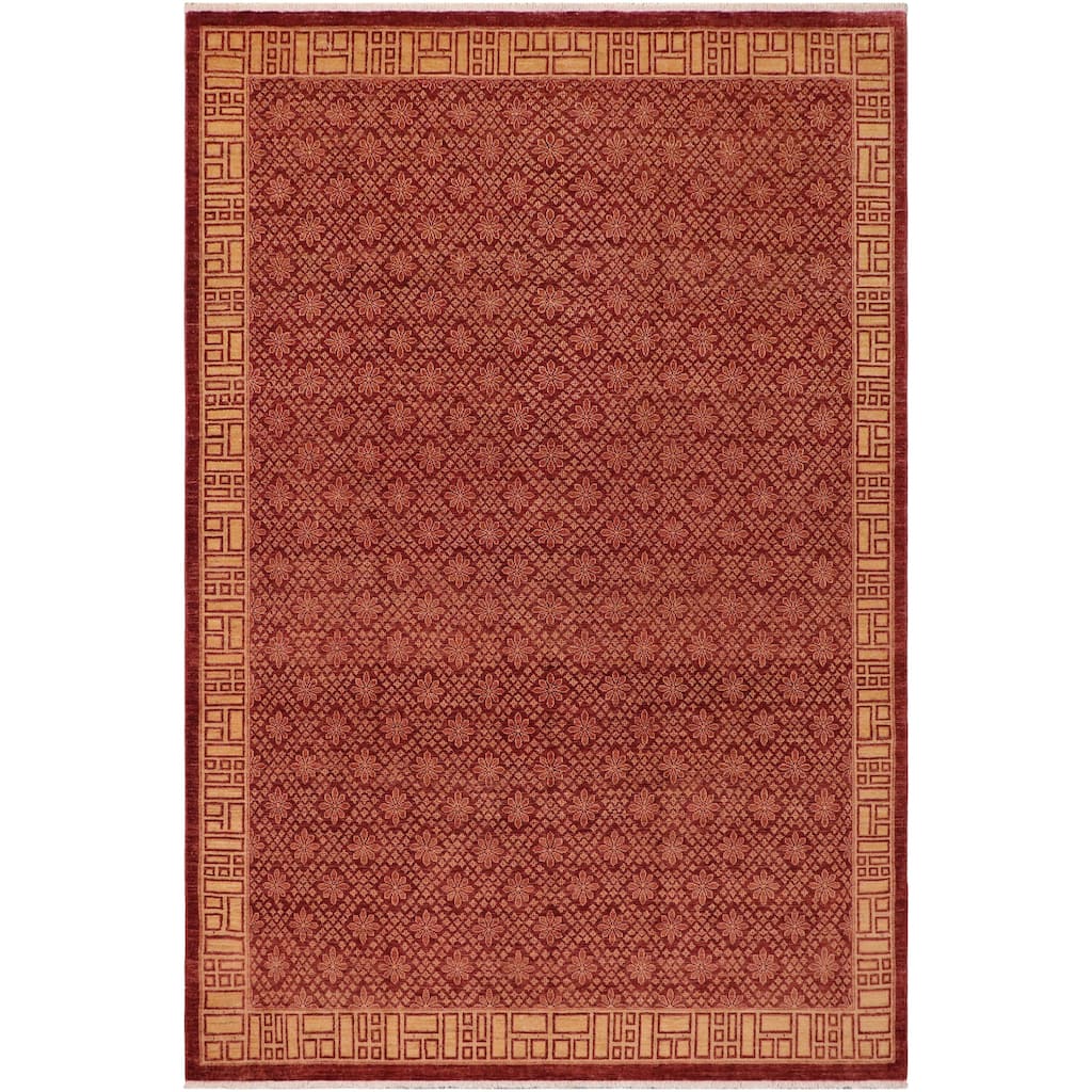 Eclectic Ziegler Red/Gold Wool Rug - 8'10'' x 11'11''